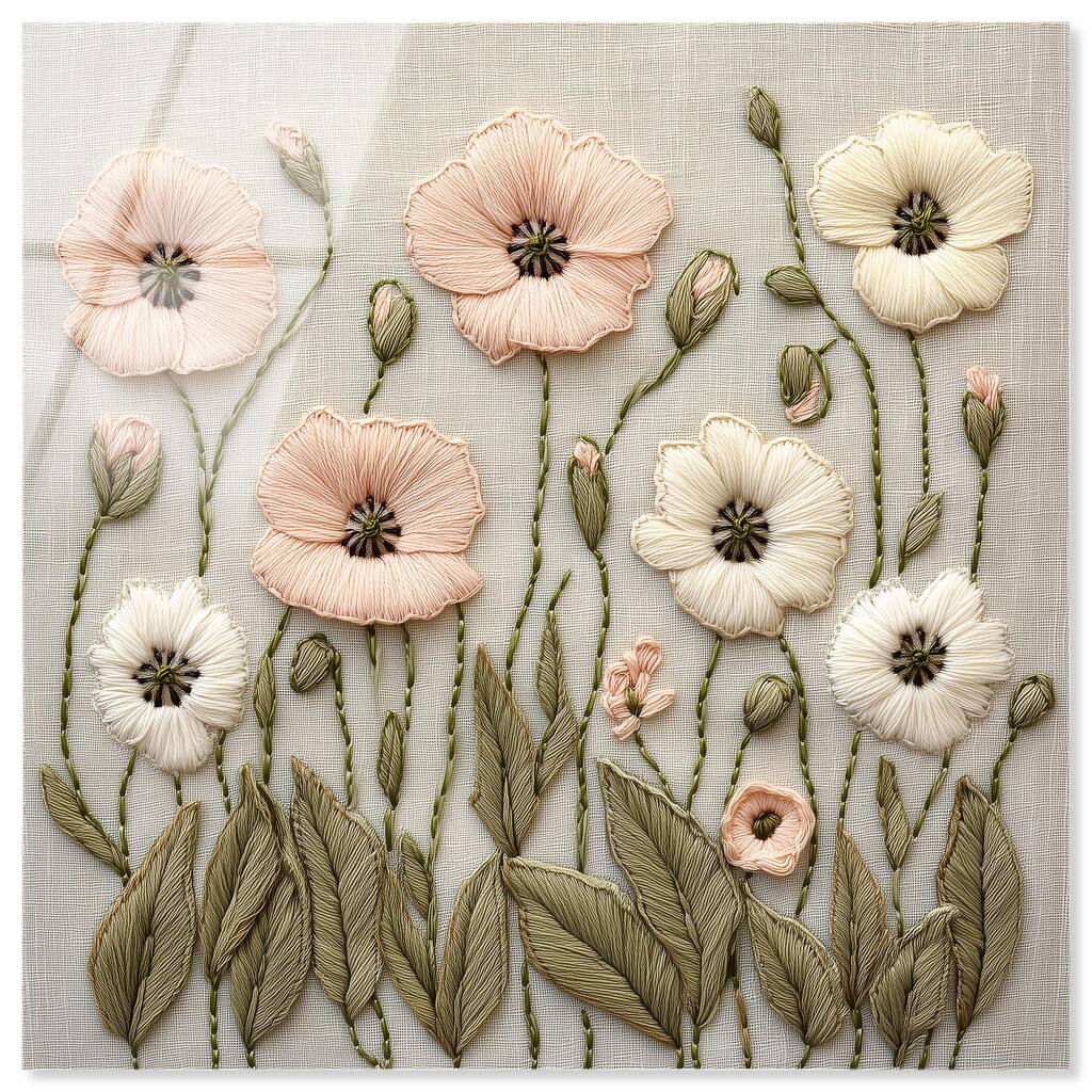 Stitched Serenity I Acrylic by Art Remedy, Ready to Hang