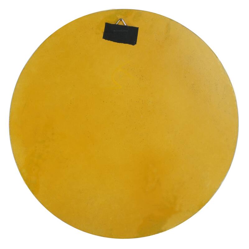 HUJI Golden Pine Wood Carving Plate Wall Decor