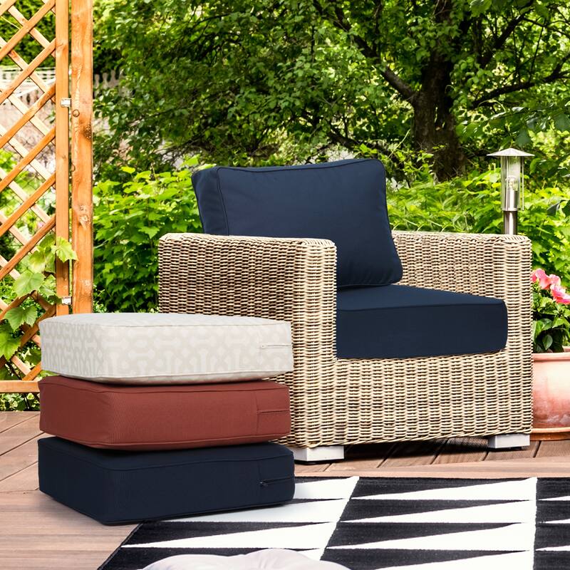 Aoodor 24x24x6 Inch Outdoor Patio Chair Cushions Set, Weather-Resistant Sunbrella Fabric Outdoor Cushion, Set of 2
