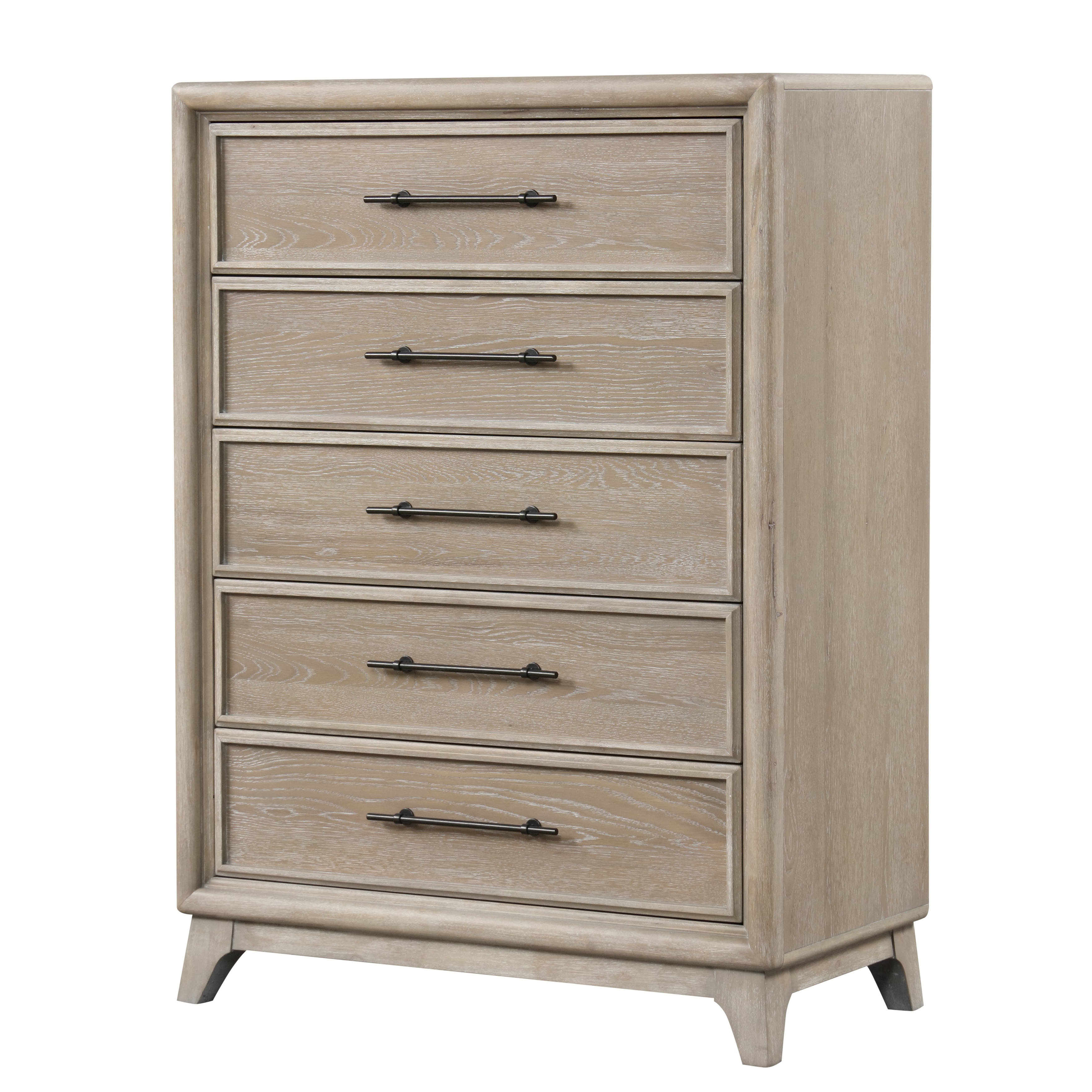 Furniture of America Lioraen Modern Oak Solid Wood 5-Drawer Storage Chest