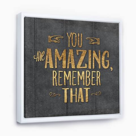 Designart 'Gold Amazing' Cottage Gallery-wrapped Framed Canvas