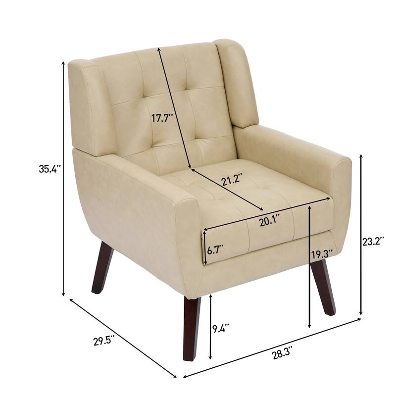 Set of 2 Tufted Upholstered Accent Armchair