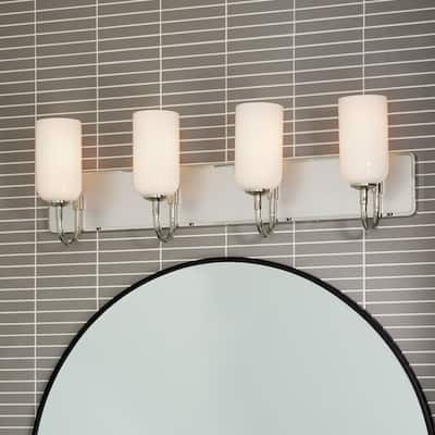 Kichler Lighting Solia 32 in. 4-Light Polished Nickel with Stain Nickel Vanity Light