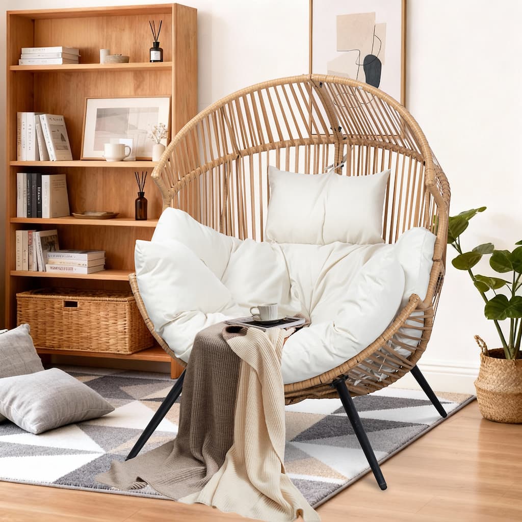 Futzca Wicker Egg Chair with Cushion
