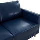 preview thumbnail 29 of 29, LeisureMod Lincoln Modern Upholstered Leather Loveseat with Gold Frame - 55"
