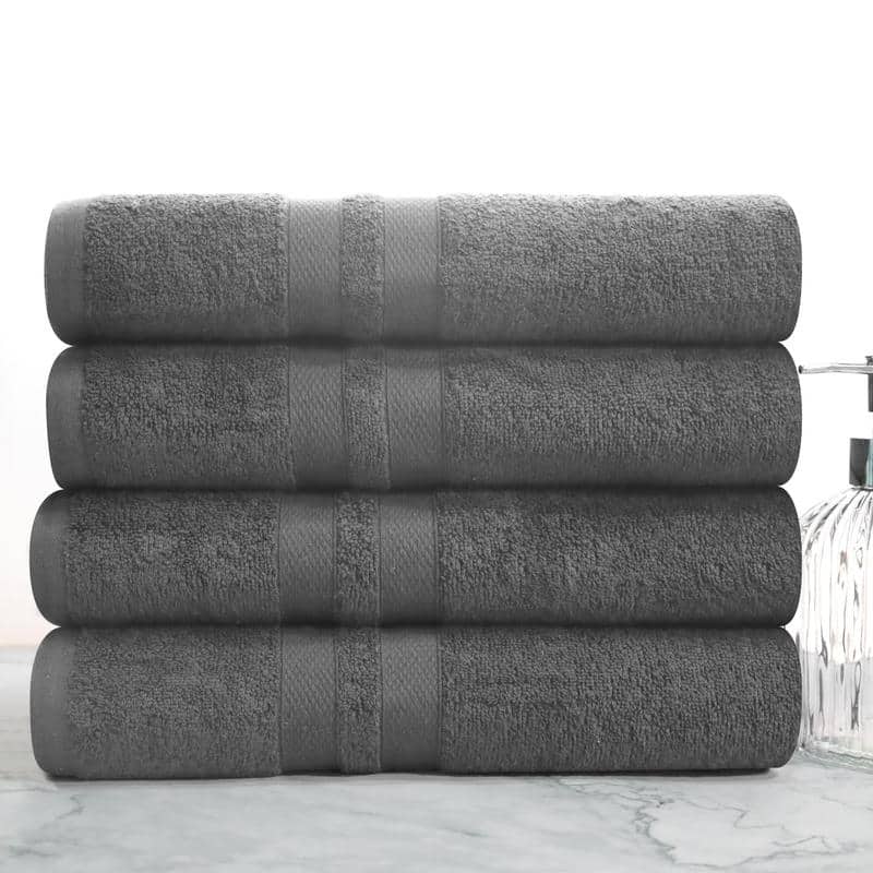 Blue Nile Mills Geneva Cotton Solid Bath Towel, Set of 4