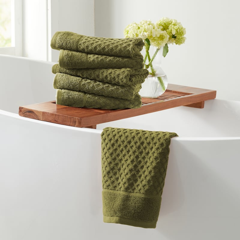 Linery & Co. Cotton Diamond Waffle Texture Bath Towels