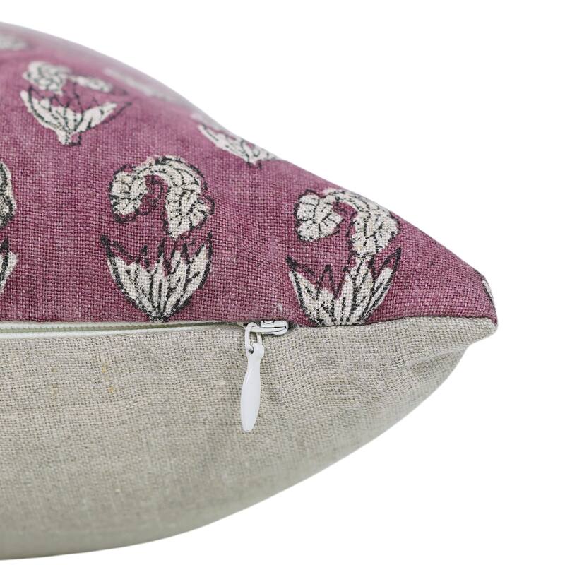 Linen Farmhouse Block print pillow Cover - Superstar