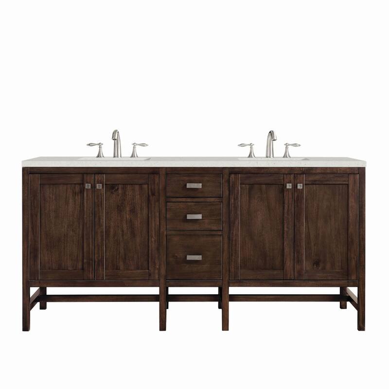 James Martin Vanities E444-V72-3LDL Addison 72" Double Basin Wood - Mid-Century Acacia - Wood Finish