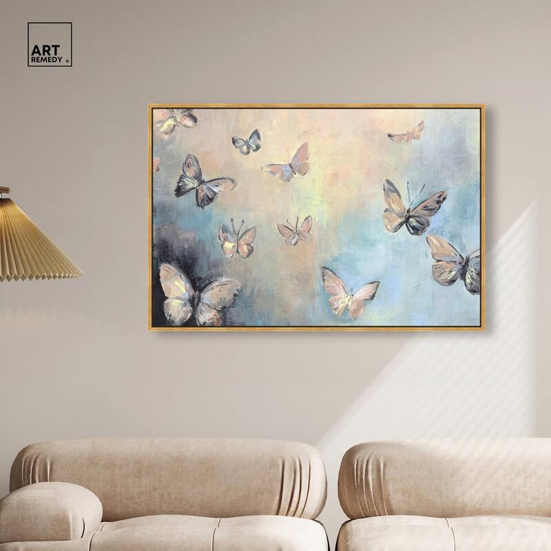 Textured Butterflies I Canvas by Art Remedy