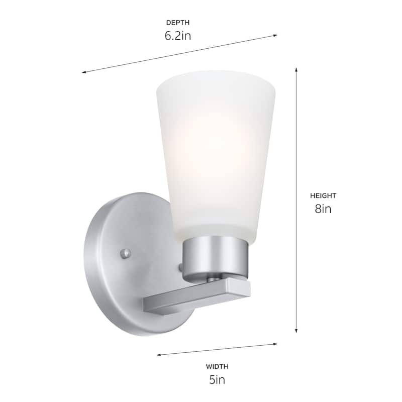 Kichler Lighting Stamos 1-Light Bathroom Indoor Wall Sconce Light