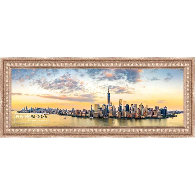 10x24 Traditional Antique Silver Complete Wood Picture Frame with UV Acrylic, Backing, & Hardware