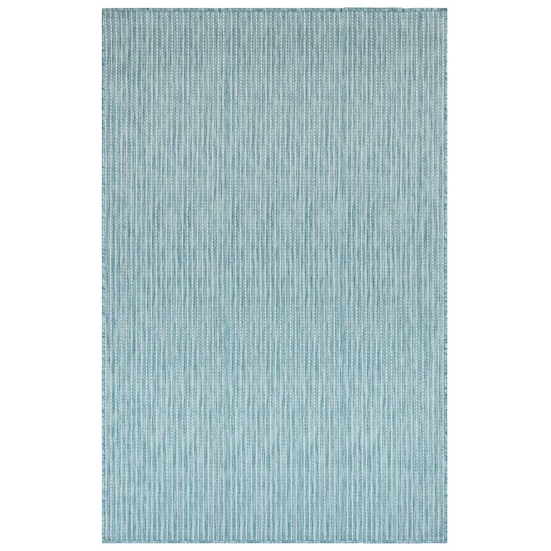 Liora Manne Carmel Textured Striped Indoor/ Outdoor Area Rug - 6'6" x 9'4" - Aqua