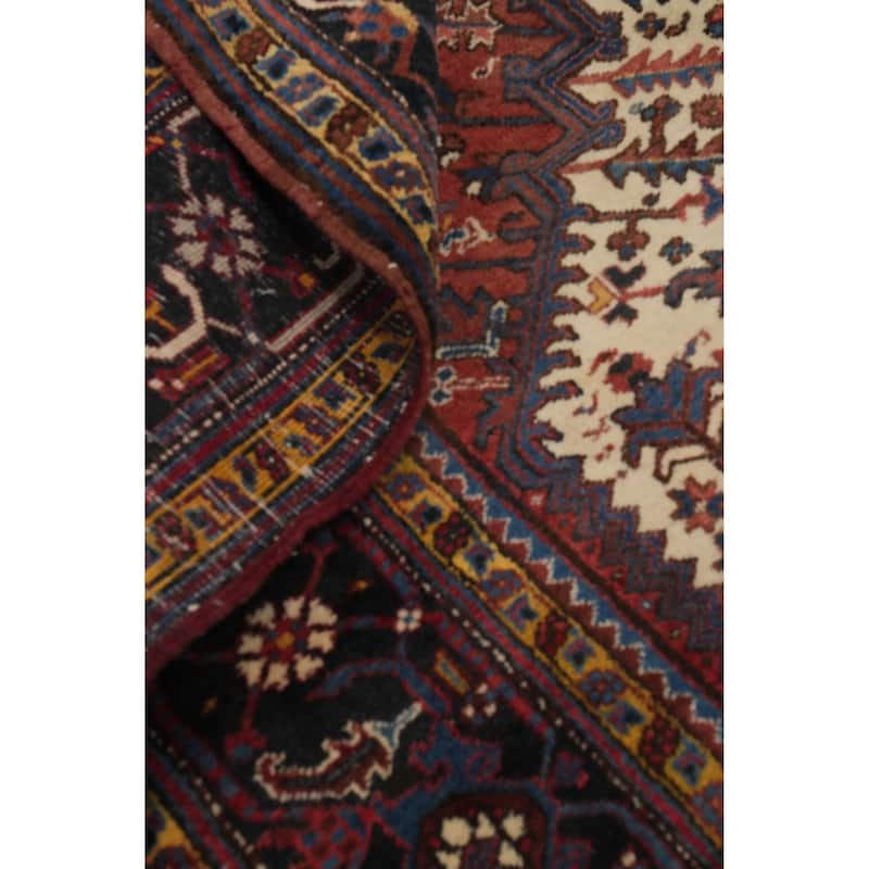 Hand Knotted Oriental 100% Wool Carpet Traditional Medallion Beige & Ivories Heriz Area Rug - 21' 3'' X 11' 5''