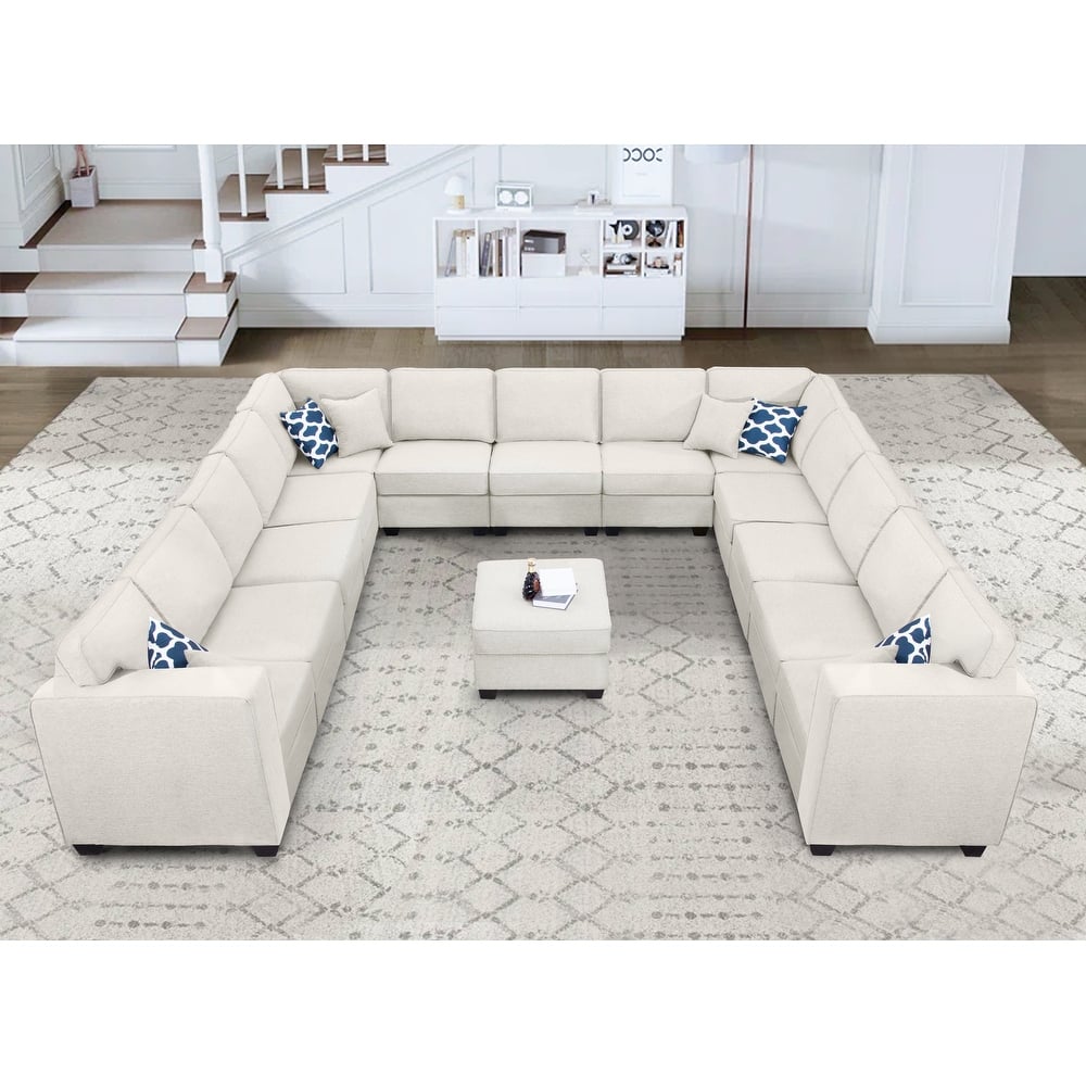 Flexible Combination Module Reversible Sectional Sofa with Ottoman