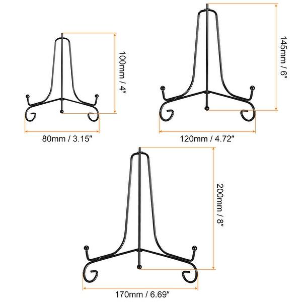 6Pcs 4 6 8 Inch Plate Stands for Display Iron Folding Easel Plate
