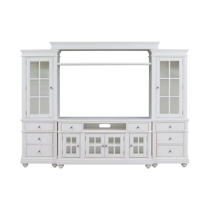 Hampton antique white online entertainment center