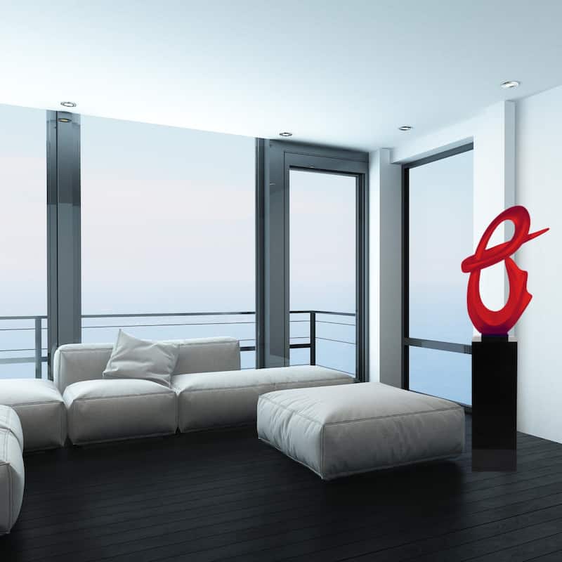 Finesse Decor Fluid Abstract Sculpture with Black Base