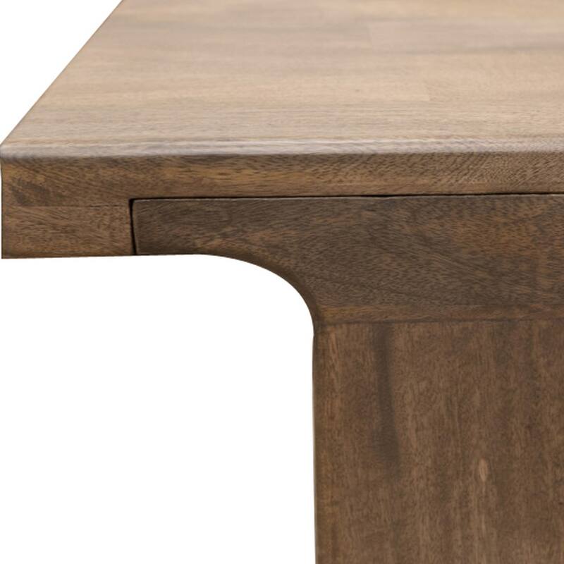 Okai Dining Table, 87 Inch Rectangular Top, Rustic Brown Solid Mango Wood