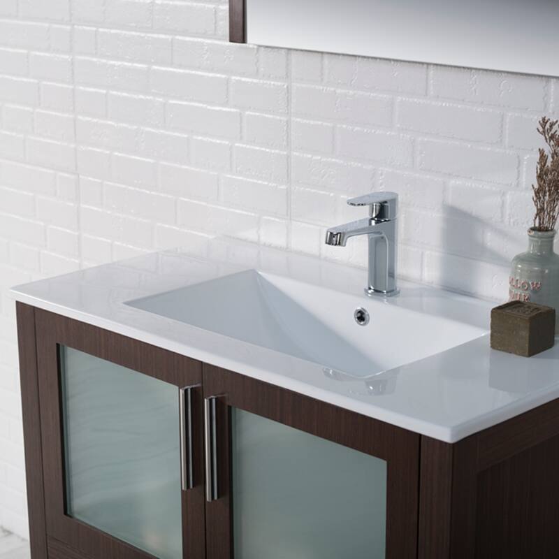 Blossom Solid Wood Double Bathroom Vanity w/ Ceramic Sink & Base