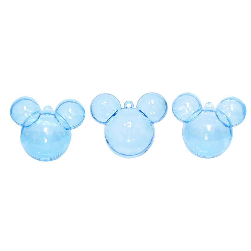 Set of 24 pcs Blue Plastic Mouse Baby Shower Party Favor Candy Holder Gift Box 2.5in - 2.5" H x 2.75" W x 1.5" DP