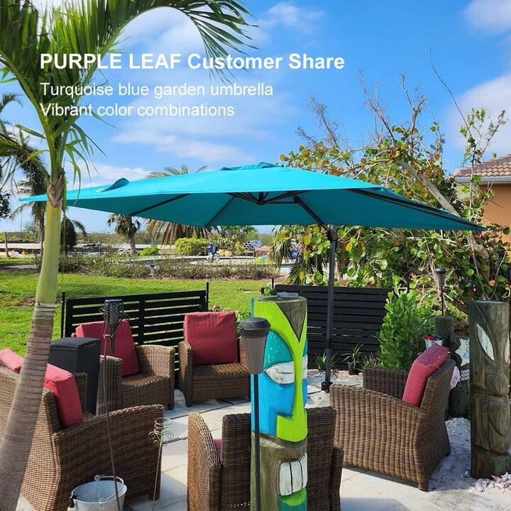 PURPLE LEAF 9 x 11.5 ft 360 Degree Rotation Patio Cantilever Umbrella