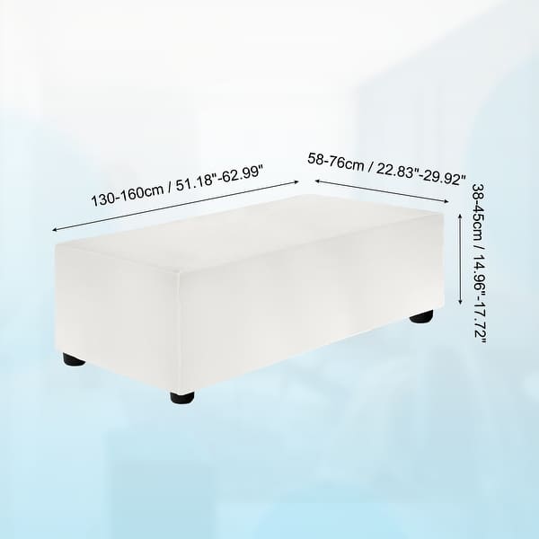 dimension image slide 50 of 52, Stretch Foot Stool Cover Rectangular Square Foot Stool Slipcover