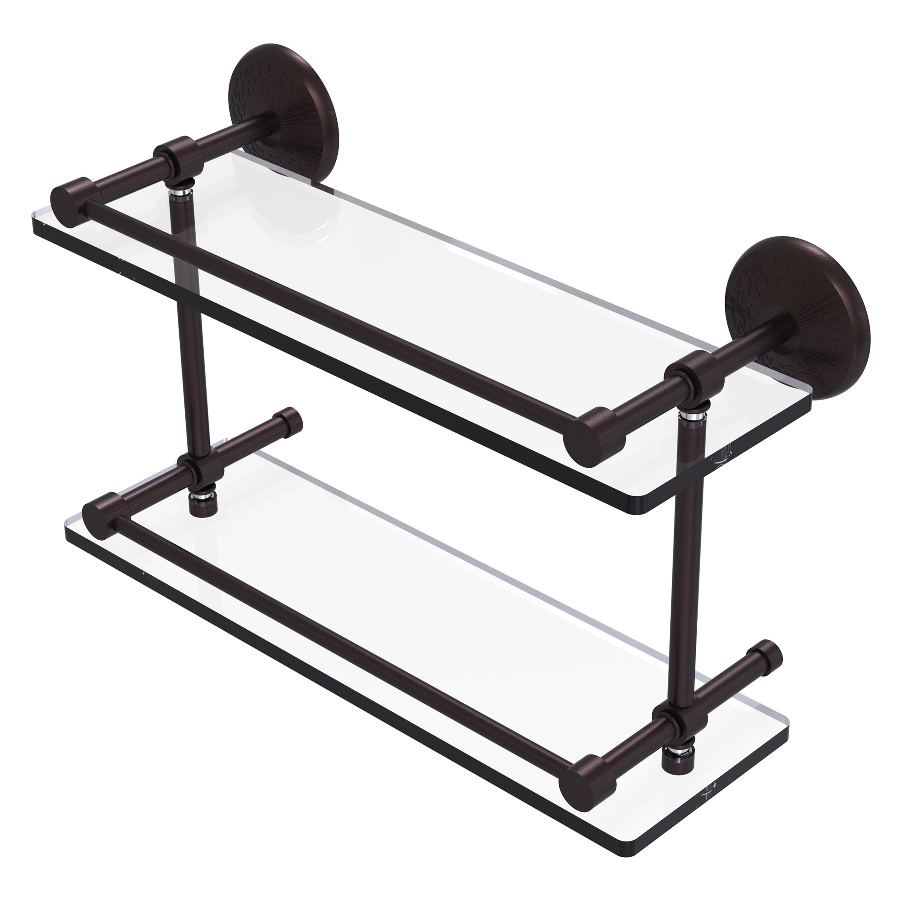 Allied Brass Monte Carlo 16 Inch Double Glass Shelf with Gallery Rail