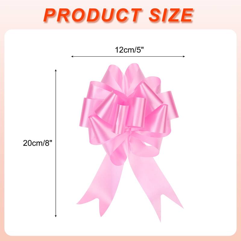 10pcs Large Pull Bow Big Gift Wrapping Bows Ribbon for Christmas Bow - Pink - 5 Inch