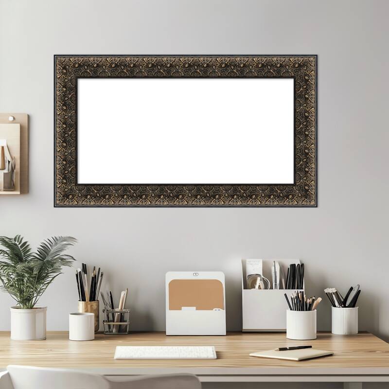 Amanti Art Intaglio Embossed Black Framed Dry Erase Magnetic Board