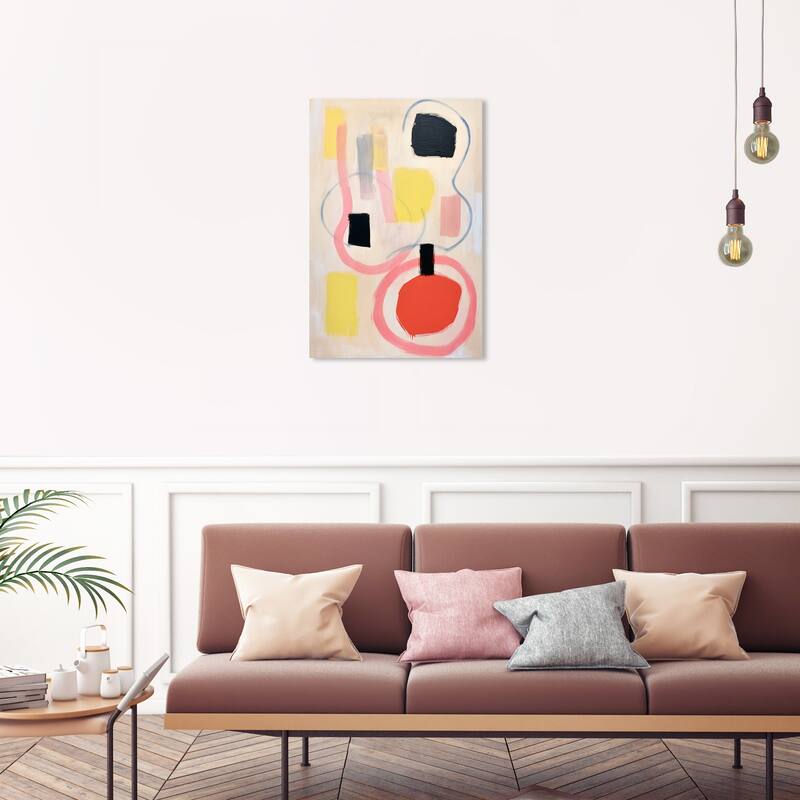 Wynwood Studio Canvas Abstract Lollipops for Birthday Party Red and Light Red Modern & Contemporary Wall Art Canvas Print