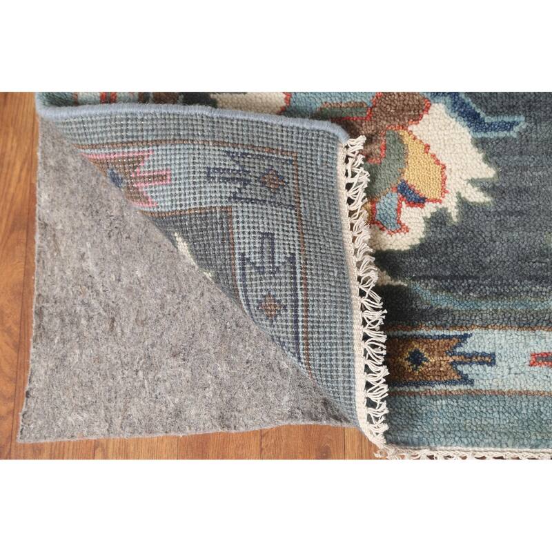 Floral Oushak Indian Area Rug Handmade Wool Carpet - 9'3"x 11'11"