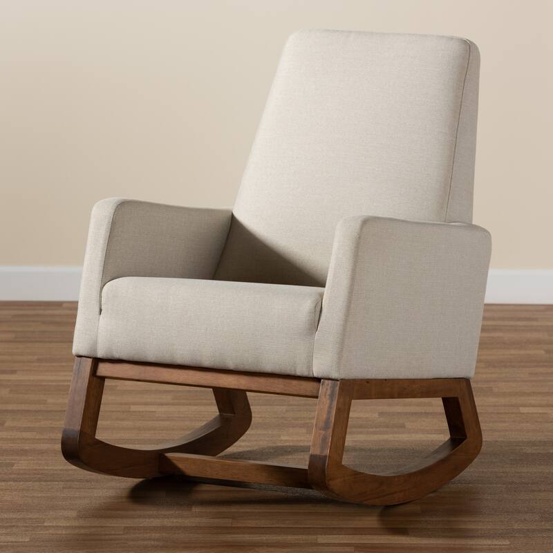 Carson Carrington Honningsvag Mid-century Modern Light Beige Upholstered Rocking Chair