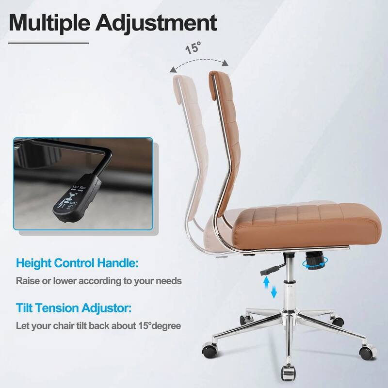 Armless Ergonomic Office Chair Modern Swivel Chair for Home & Office