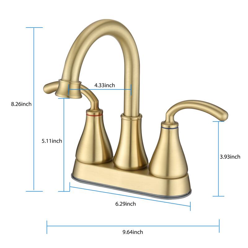 Modern 2 Handle Bathroom Sink Faucet with Aerator and 360 Degree Swivel Spout, High Arc Spout, Splashproof, Rustproof