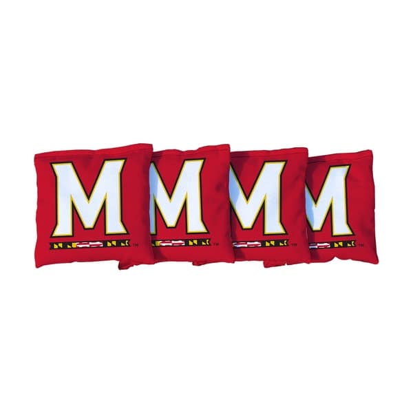 slide 2 of 3, Maryland Terrapins TERPS Red Cornhole Bags All-Weather Resin Filled