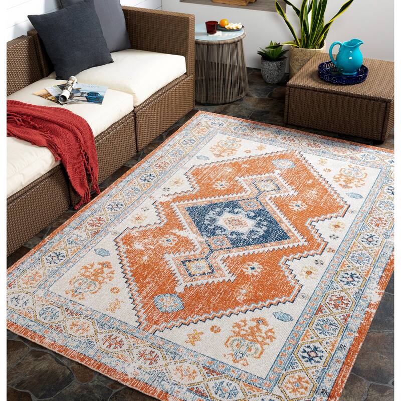 Livabliss Huntington Beach Bohemian Tribal Indoor / OutdoorArea Rug