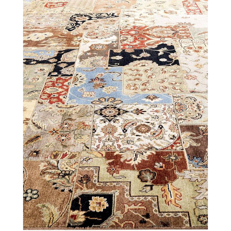 Patchwork One-of-a-Kind Hand-Knotted Area Rug, Multicolor - 9' 2" x 12' 3"