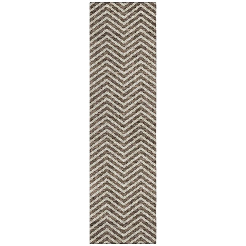 Machine Washable Indoor/ Outdoor Chantille Chevron Stripe Rug
