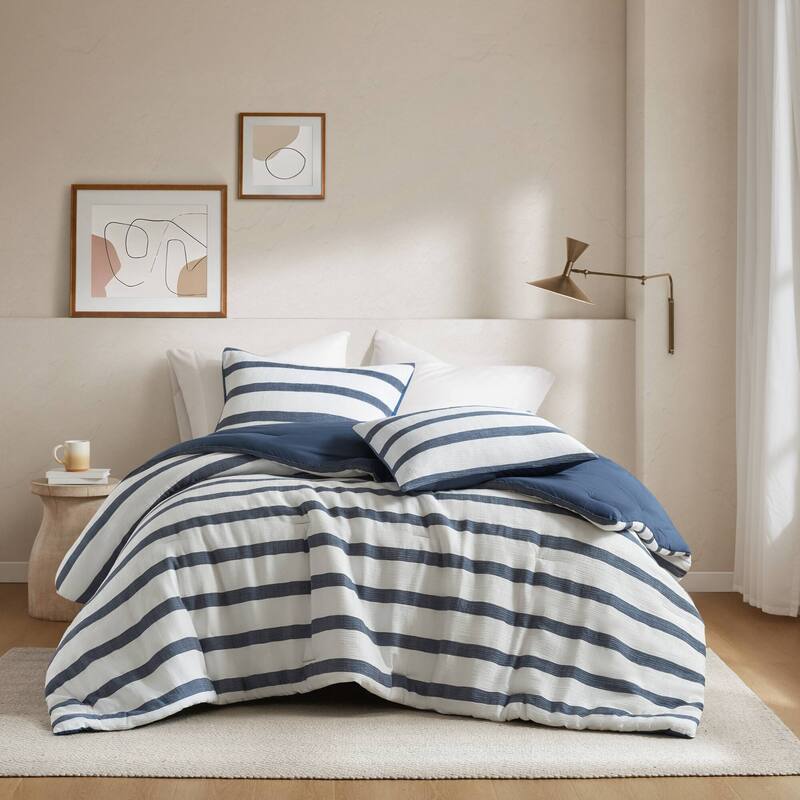 Chelsea Square Merritt Yarn-dyed striped comforter - Full/Queen - Blue