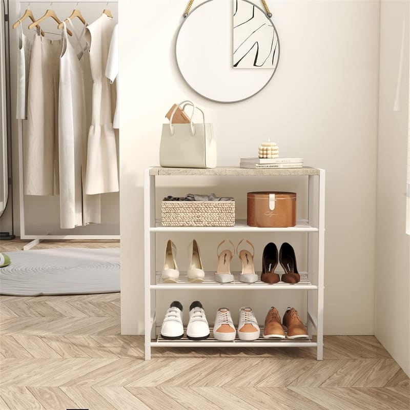 4 Tier Shoe Rack Shoe Storage Shelf - 11.8"D x 23.23"W x 24.8"H