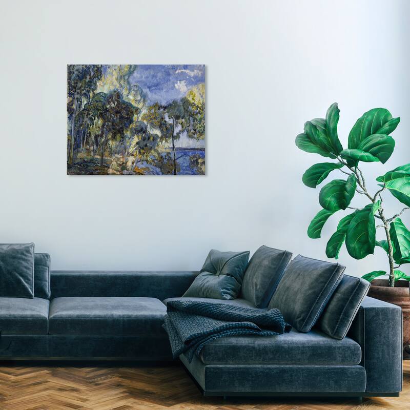 Wynwood Studio Canvas Classic and Figurative Landscape in Korpilahti by Yrjo Ollila Blue and Traditional Wall Art Canvas Print - 30 x 36