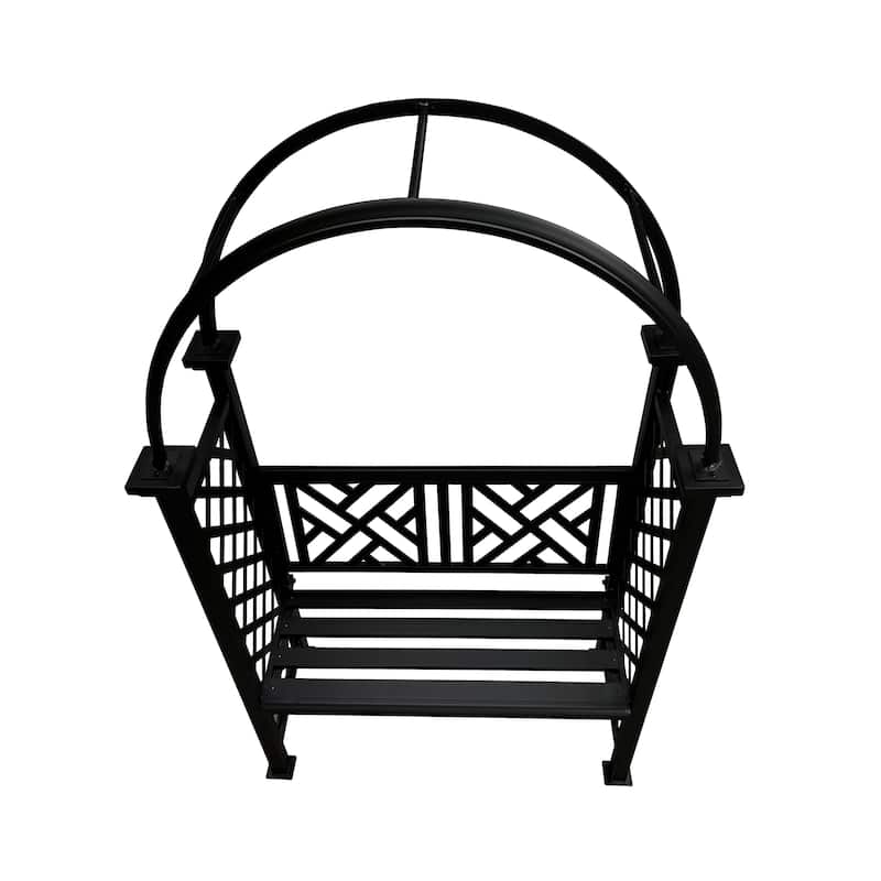 Aluminum Garden Arch with 2-Seater Bench - N/A