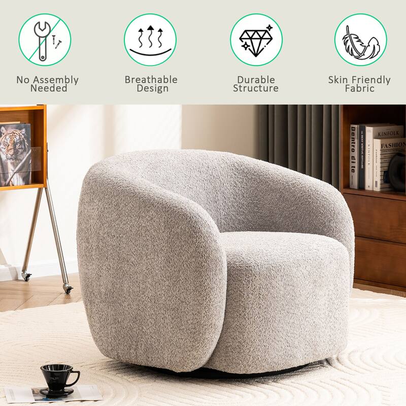 Mid-Century Modern Accent Chair, Soft Padded Single Sofa