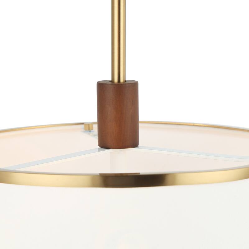Varaluz Desert Flyer 3-Light Convertible Pendant/Semi-Flush - Satin Brass/Medium Walnut