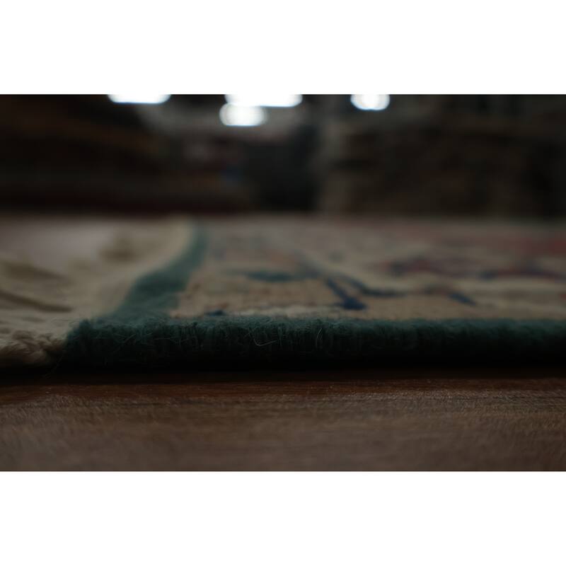 Hand Knotted Oriental 100% Wool Carpet Traditional Medallion Green Sumak Area Rug - 9' 9'' X 7' 11''