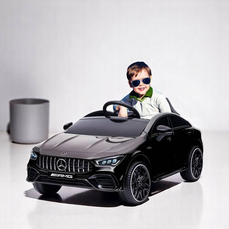 12V Licensed Electric Car Mercedes-AMG CLA 45 Ride-On Car for Kids with Remote Control, LED Lights, Music - Electric Vehicle