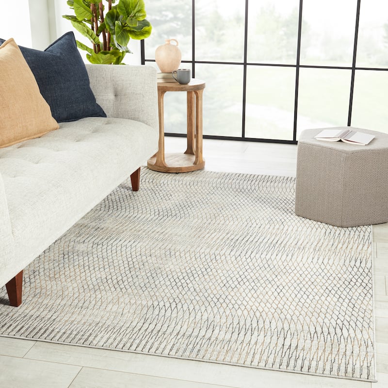 Pierre Trellis Gray/ Gold Area Rug