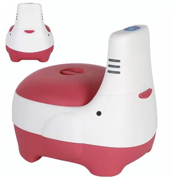 slide 2 of 10, Portable Potty Training Seat with Realistic Flush Perfect for Kids - 10.82”L x 12.87”W x 12.2”H Pink