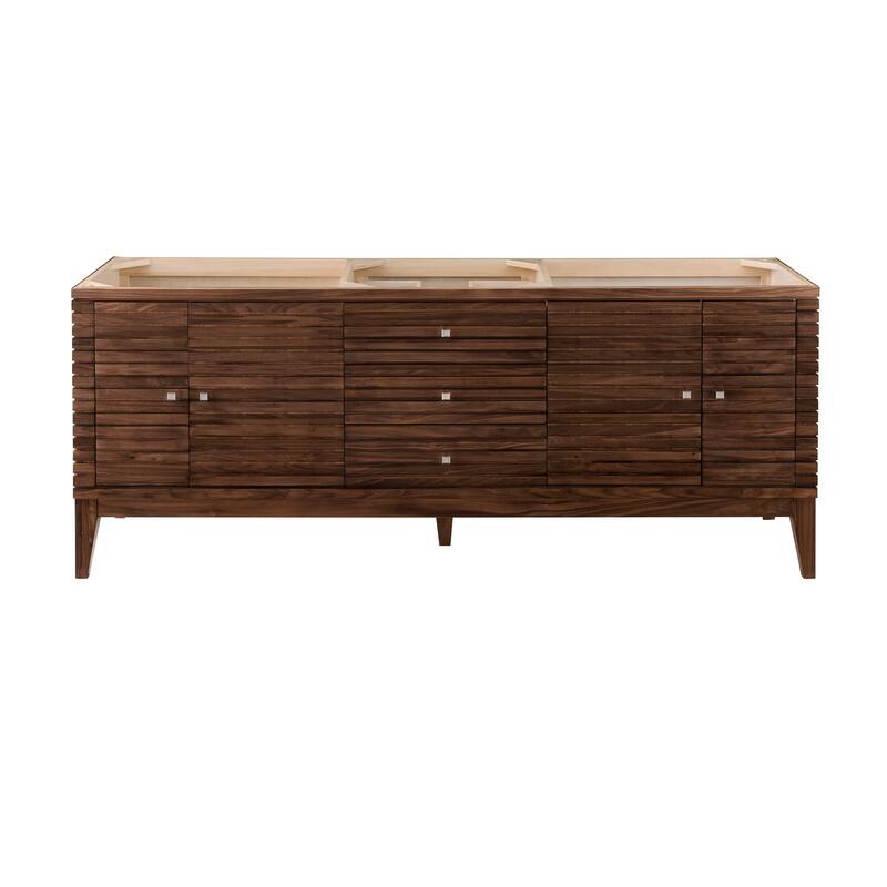 James Martin Vanities Linear 72" Single Vanity, Mid Century Walnut - Mid Century Walnut Cabinet Base Only - No Top